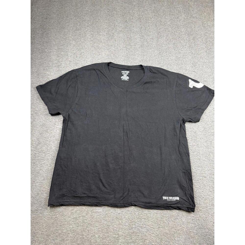 True Religion Black Cotton T-Shirt Size Extra Large